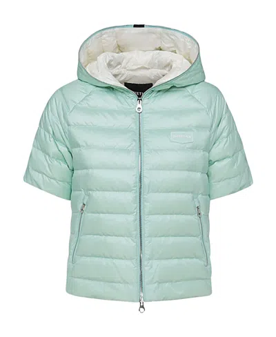 Duvetica Vernia Short-sleeved Puffer Jacket In Green