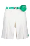 Duvetica Belted Waist Skirt With Front And Back Pockets In White
