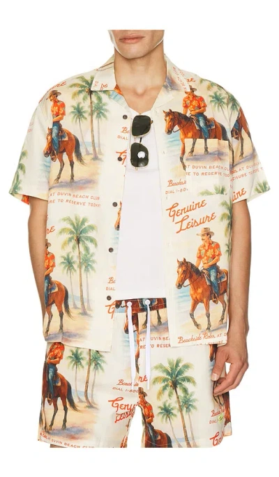 Duvin Design Beach Ranch Button Up Shirt In Multi