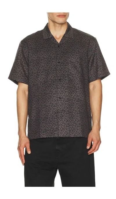 Duvin Design Black Cat Button Up Shirt