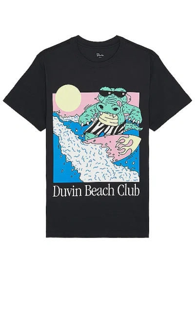 Duvin Design Gator Surf Club Tee In 黑色
