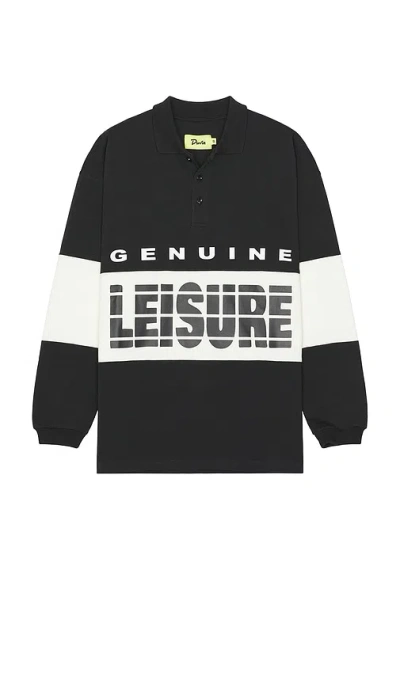 Duvin Design Genuine Leisure Long Sleeve Polo In 블랙