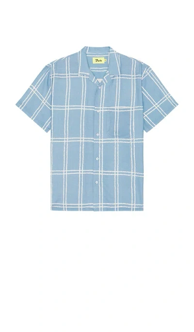Duvin Design Grid Button Up Shirt In Blue