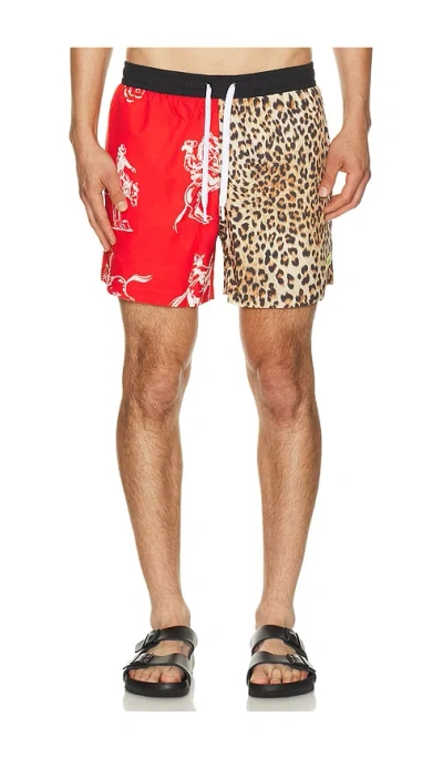 Duvin Design Horsin Around Swim Shorts In Red