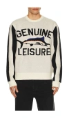 Duvin Design Leisure Sport Crew Knit Sweater In Neutral