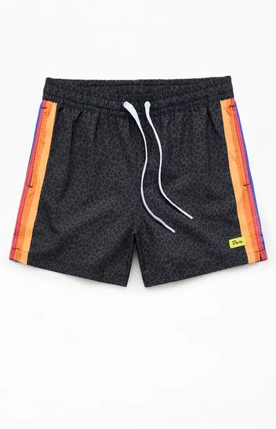 Duvin Design Men's Black Cat 4.5" Swim Trunks