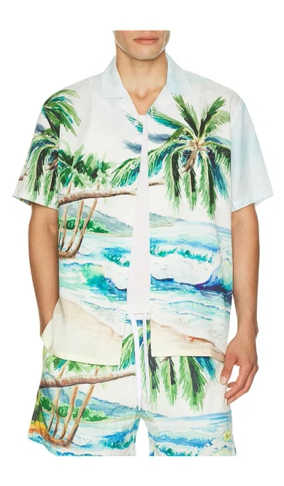 Duvin Design Postcard Button Up Shirt In Multi