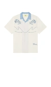 Duvin Design Saloon Buttonup Shirt In Blue