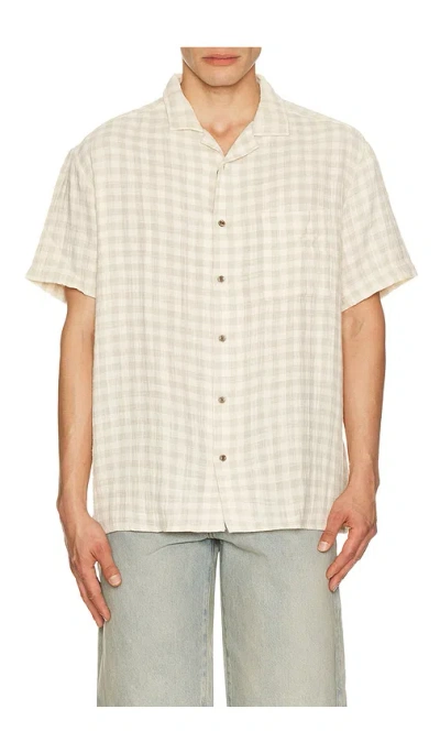 Duvin Design Textured Cotton Button Up Shirt In White