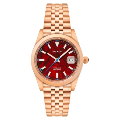 Duxot Vezeto Automatic Red Dial Men's Watch Dx-2061-aa In Red   / Gold Tone / Rose / Rose Gold Tone
