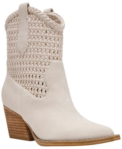 Dv Dolce Vita Women's Alessia Woven Pull-on Cowboy Western Booties In Neutral