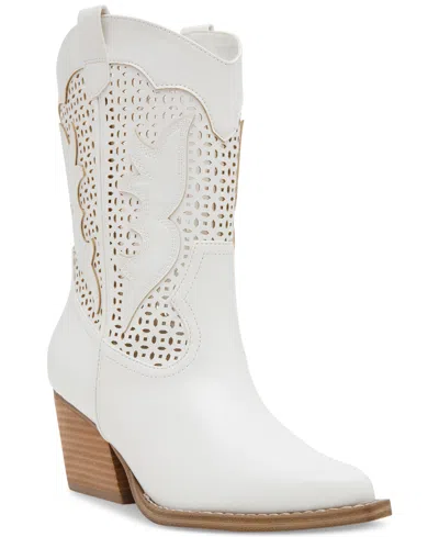 Dv Dolce Vita Women's Allure Cutout Eyelet Cowboy Western Booties In Ivory