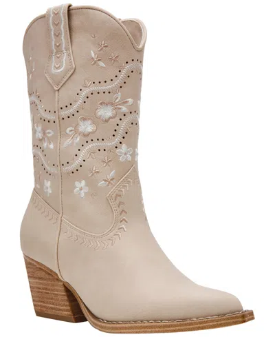 Dv Dolce Vita Women's Avita Pull-on Contrast Stitch Western Cowboy Boots In Neutral