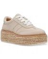 Dv Dolce Vita Women's Barkley Raffia Platform Lace-up Sneakers In Dune