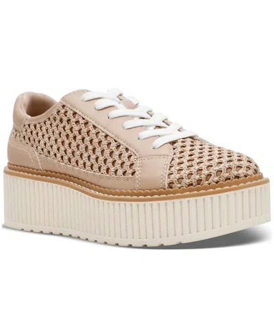 Dv Dolce Vita Women's Becky Platform Crochet Lace-up Sneakers In Natural