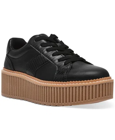 Dv Dolce Vita Women's Bubbles Platform Lace-up Sneakers In Black Smooth
