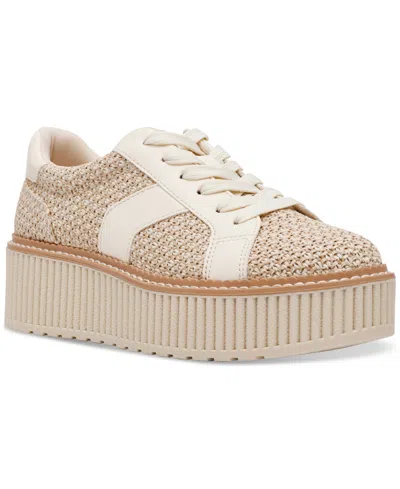 Dv Dolce Vita Women's Bubbles Platform Lace-up Sneakers In Raffia