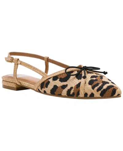 Dv Dolce Vita Women's Carsen Bow Pointed-toe Slingback Flats In Animal Print