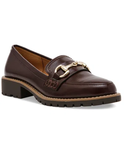 Dv Dolce Vita Women's Celeste Tailored Hardware Chain Lug Sole Loafers In Brown Shiny
