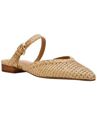 Dv Dolce Vita Women's Domainica Woven Buckle Flat Almond-toe Mules In Brown