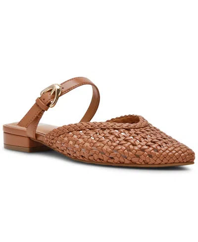 Dv Dolce Vita Women's Domainica Woven Buckle Flat Almond-toe Mules In Brown