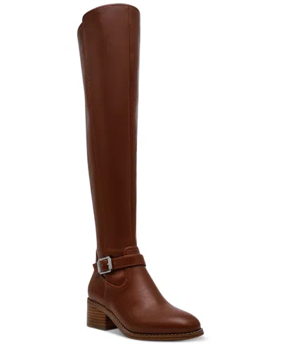 Dv Dolce Vita Women's Elyse Over-the-knee Buckle Block Heel Boot In Luggage