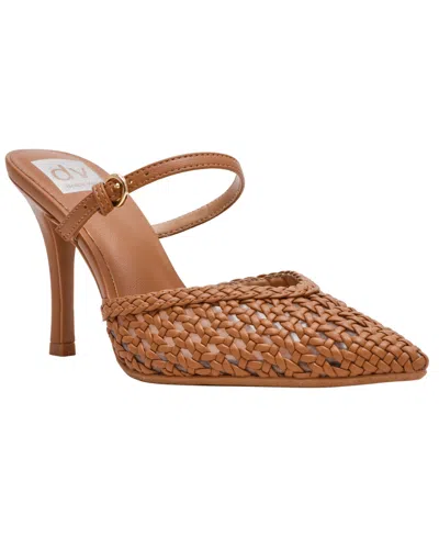 Dv Dolce Vita Women's Geanie Woven Two-piece Pointed Toe Heeled Pumps In Brown