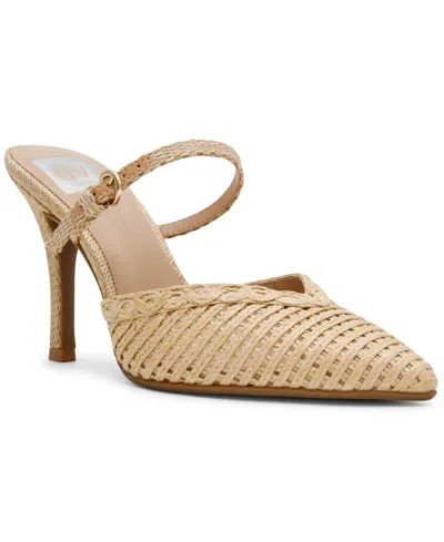 Dv Dolce Vita Women's Geanie Woven Two-piece Pointed Toe Heeled Pumps In Brown