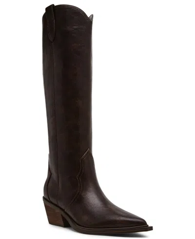 Dv Dolce Vita Women's Greva Tall Pull-on Cowboy Western Boots In Brown Smooth