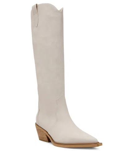Dv Dolce Vita Women's Greva Tall Pull-on Cowboy Western Boots In Ivory Smooth