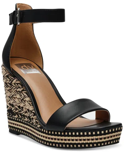 Dv Dolce Vita Women's Hagar Woven Platform Wedge Sandals In Black