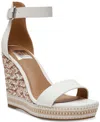 Dv Dolce Vita Women's Tammara Ankle-strap Platform Whipstitch Wedge Sandals In Ivory