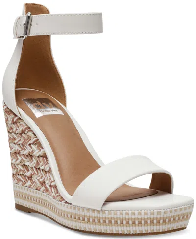 Dv Dolce Vita Women's Hagar Woven Platform Wedge Sandals In Ivory