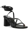 Dv Dolce Vita Women's Haze Strappy Lace-up Block-heel Dress Sandals In Black Smooth