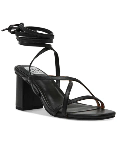 Dv Dolce Vita Women's Haze Strappy Lace-up Block-heel Dress Sandals In Black Smooth