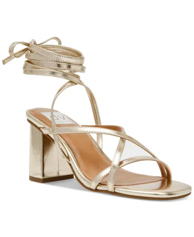 Dv Dolce Vita Women's Haze Strappy Lace-up Block-heel Dress Sandals In Gold