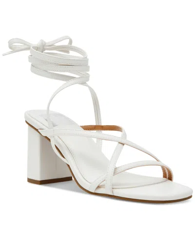 Dv Dolce Vita Women's Haze Strappy Lace-up Block-heel Dress Sandals In White