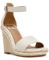 Dv Dolce Vita Women's Tammara Ankle-strap Platform Whipstitch Wedge Sandals In Ivory