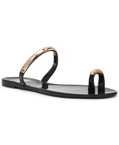 Dv Dolce Vita Women's Ivonna Embellished Toe Ring Jelly Flat Sandals In Black