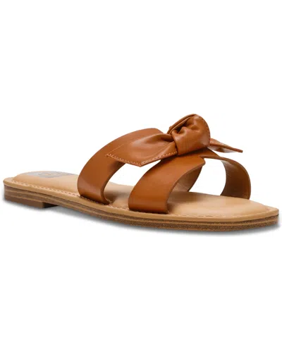 Dv Dolce Vita Women's Jada Bow Slip-on Flat Sandals In Luggage