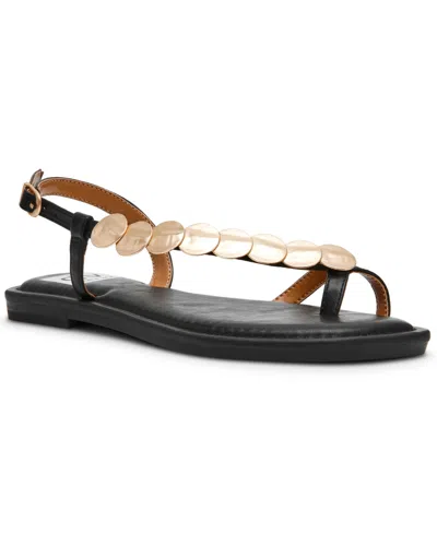 Dv Dolce Vita Women's Jetsy Embellished Jewelry Thong Asymmetrical Flat Sandals In Multi