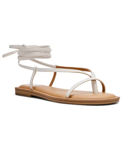 Dv Dolce Vita Women's Jipsy Strappy Lace-up Gladiator Flat Sandals In White