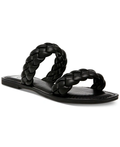 Dv Dolce Vita Women's Jocee Double Band Braided Slide Flat Sandals In Black