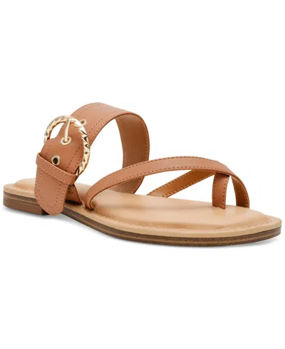 Dv Dolce Vita Women's Joolz Buckle Slip-on Flat Sandals In Cafe
