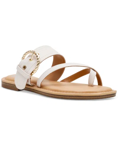 Dv Dolce Vita Women's Joolz Buckle Slip-on Flat Sandals In Ivory