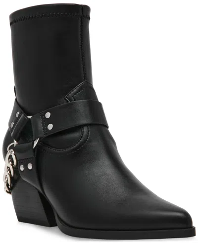 Dv Dolce Vita Women's Keeler Harness Moto Engineer Chain Heeled Boots In Black
