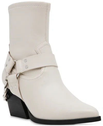 Dv Dolce Vita Women's Keeler Harness Moto Engineer Chain Heeled Boots In Ivory