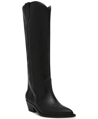Dv Dolce Vita Women's Kit Knee-high Cowboy Boots In Black Smooth