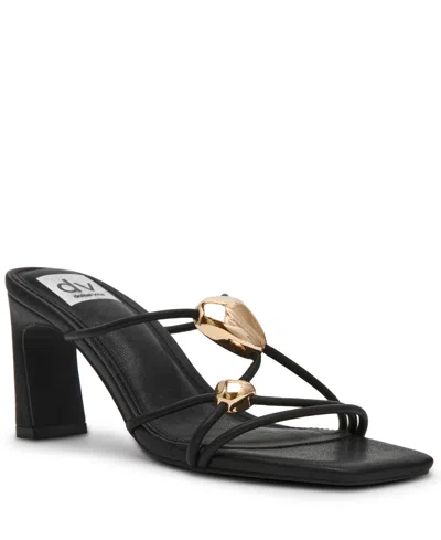 Dv Dolce Vita Women's Leesha Strappy Stone High Heel Dress Sandals In Black