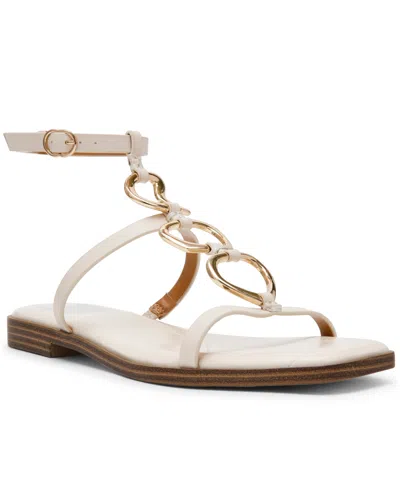 Dv Dolce Vita Women's Macin Embellished Gladiator Flat Sandals In White